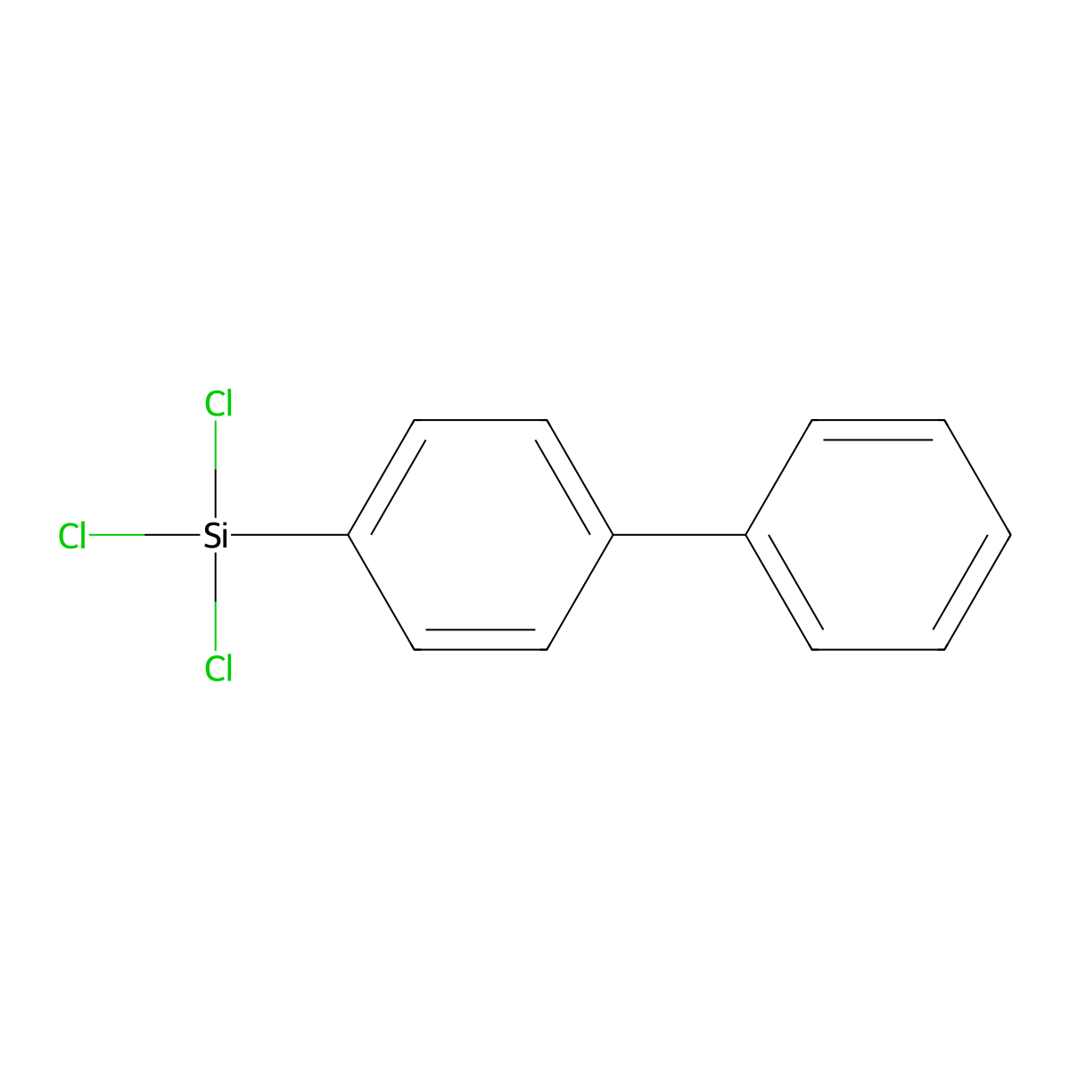 p-Trichlorosilylbiphenyl molecular structure, CAS 18030-61-0