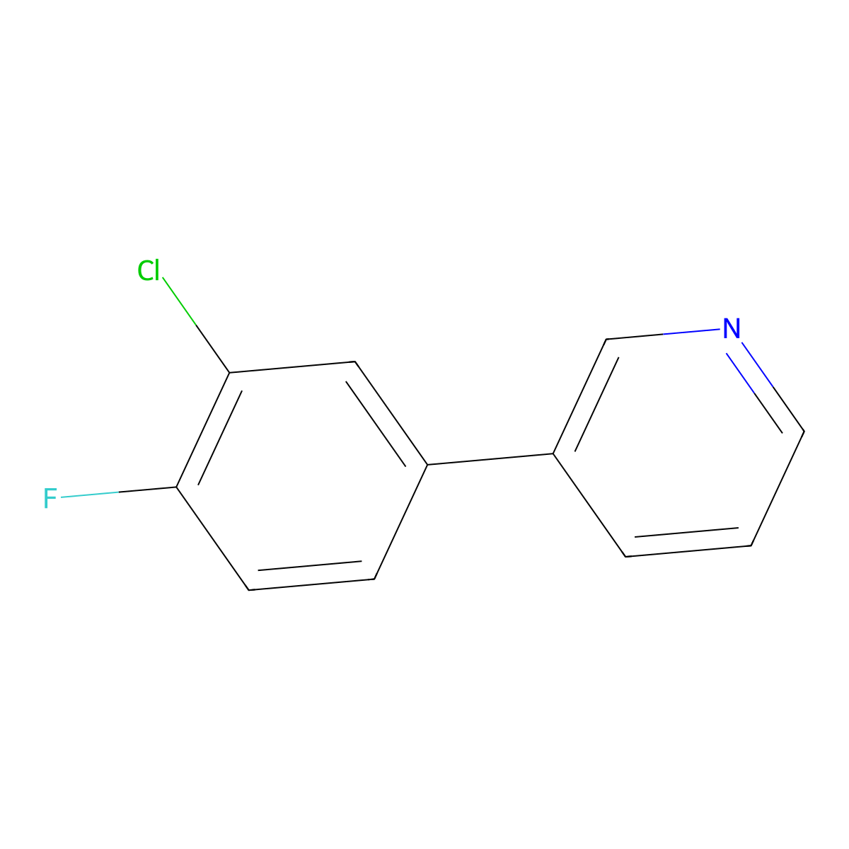 3-(3-Chloro-4-fluorophenyl)pyridine molecular structure, CAS 1803002-71-2