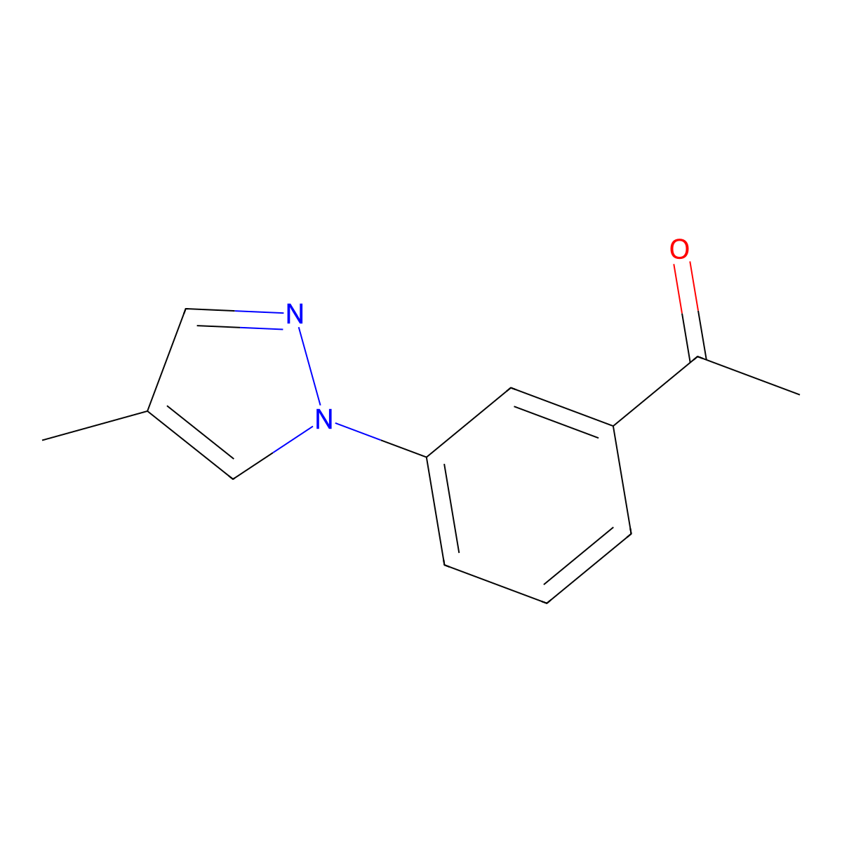1-(3-(4-Methyl-1h-pyrazol-1-yl)phenyl)ethan-1-one molecular structure, CAS 180306-51-8