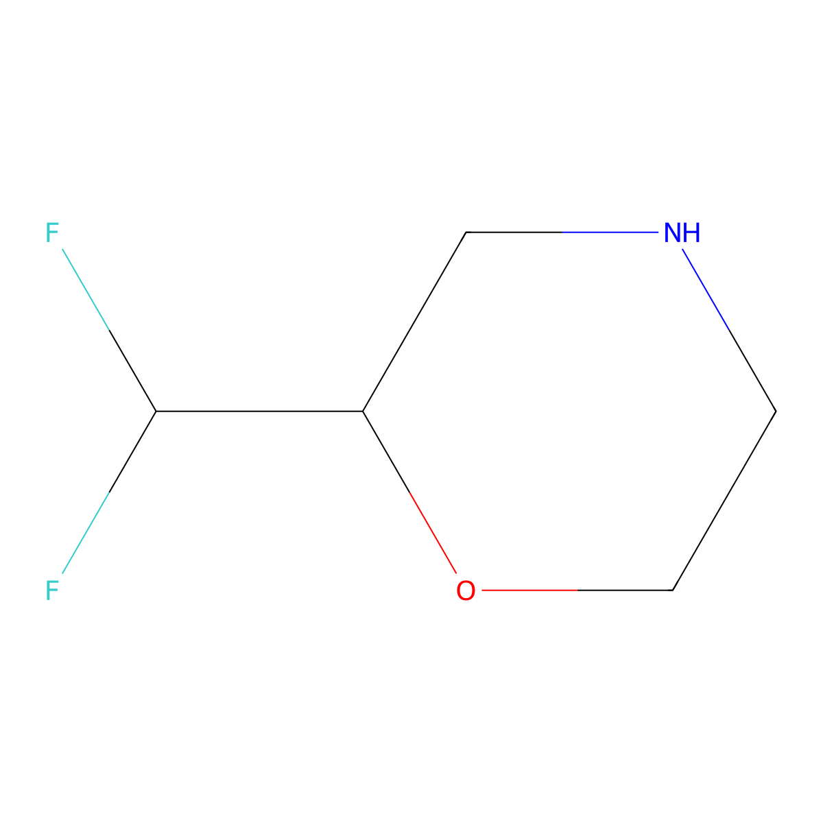 (2R)-2-(difluoromethyl)morpholine molecular structure, CAS 1803075-51-5