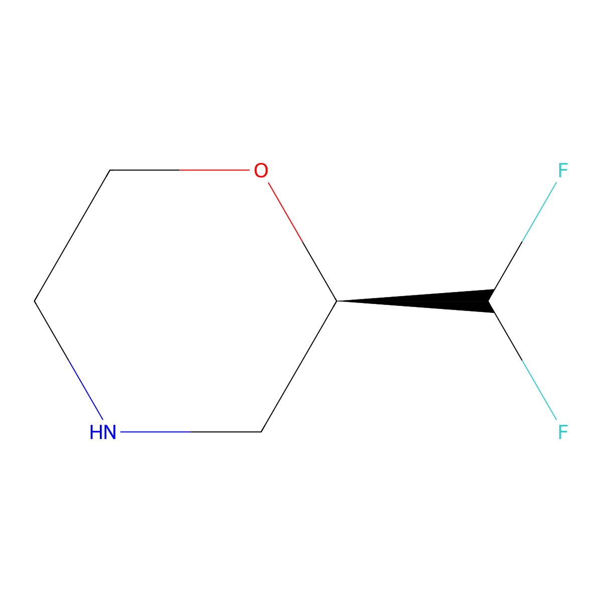 (2R)-2-(difluoromethyl)morpholine molecular structure, CAS 1803075-51-5