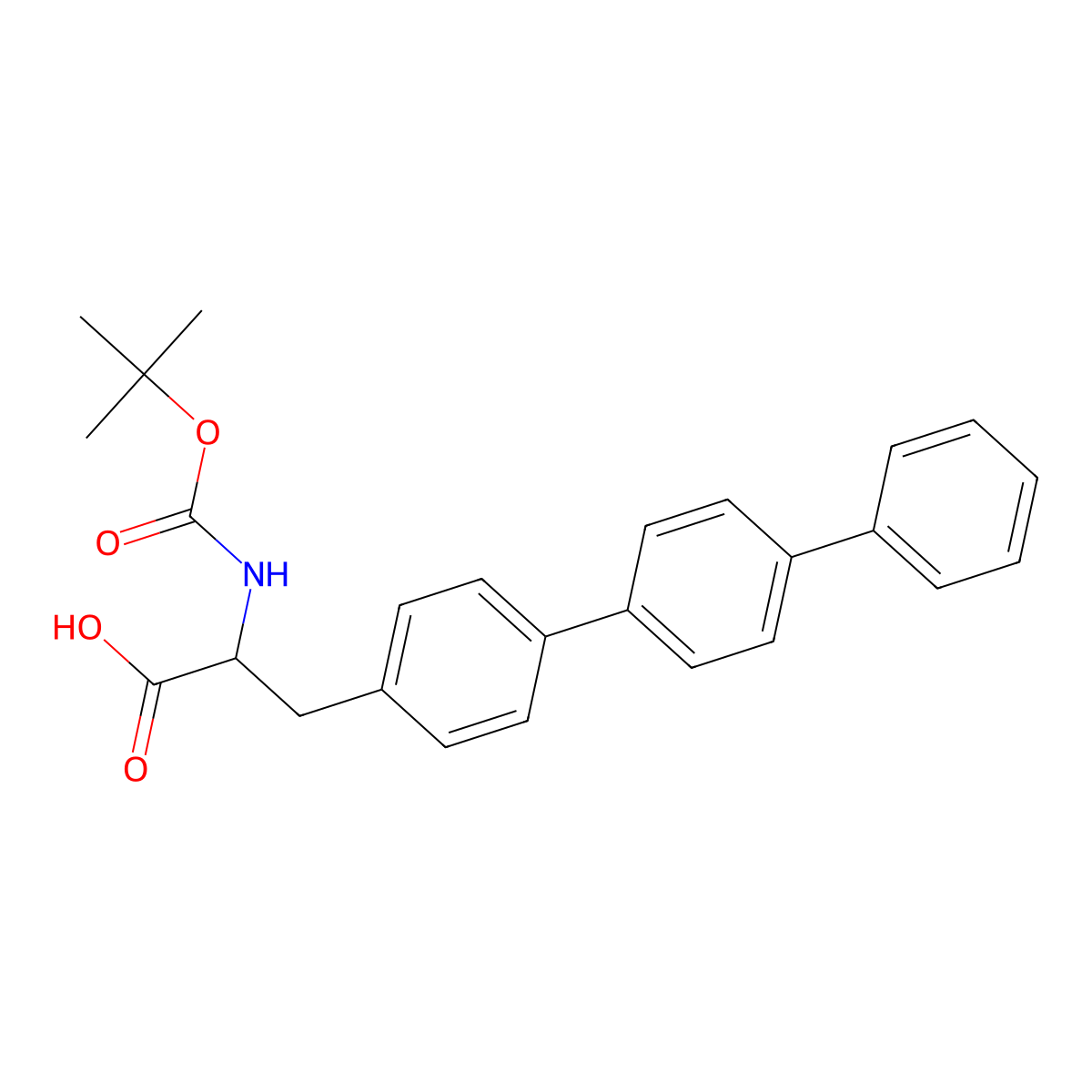 2-[(2-Methylpropan-2-yl)oxycarbonylamino]-3-[4-(4-phenylphenyl)phenyl]propanoic acid molecular structure, CAS 1803077-57-7
