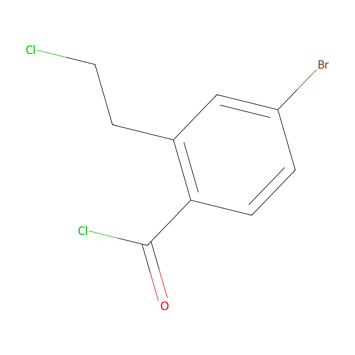 4-Bromo-2-(2-chloroethyl)benzoyl chloride molecular structure, CAS 1803093-47-1
