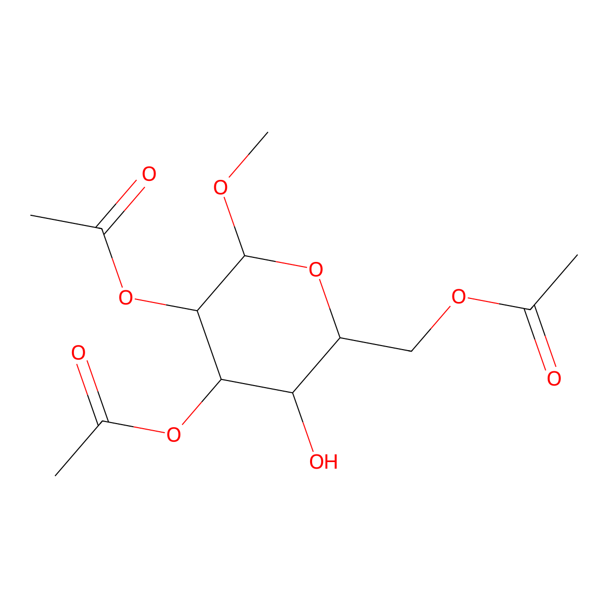 Methyl 2,3,6-Tri-O-acetyl-alpha-D-glucopyranoside molecular structure, CAS 18031-51-1