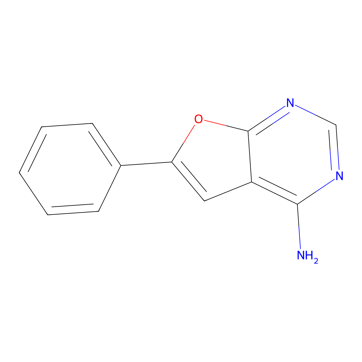 6-Phenylfuro[2,3-d]pyrimidin-4-amine molecular structure, CAS 18031-97-5