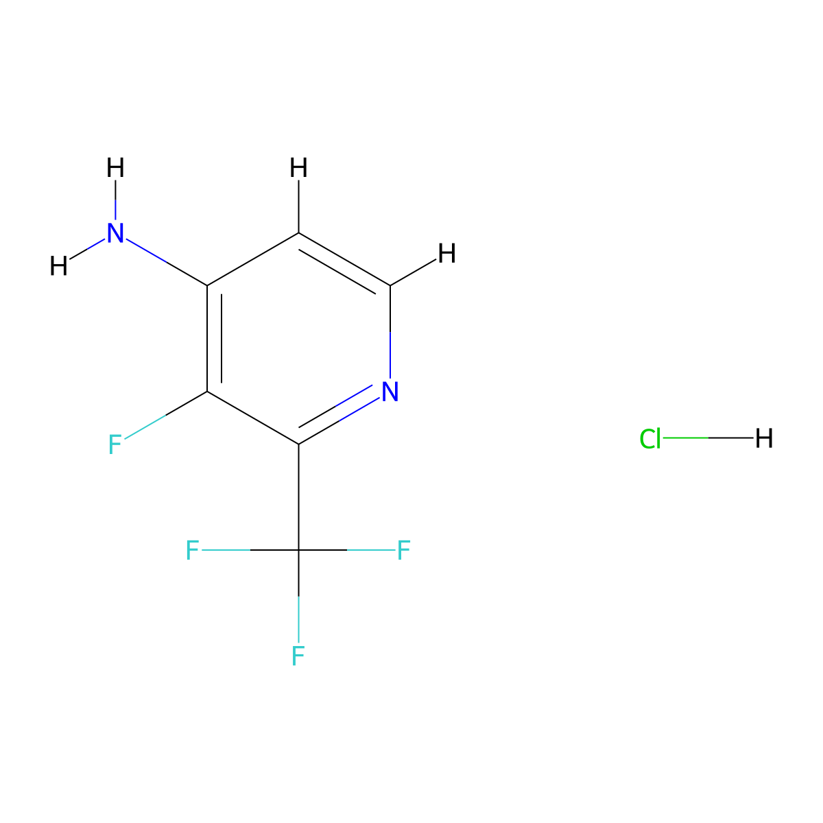 3-Fluoro-2-(trifluoromethyl)pyridin-4-amine hydrochloride molecular structure, CAS 1803125-61-2