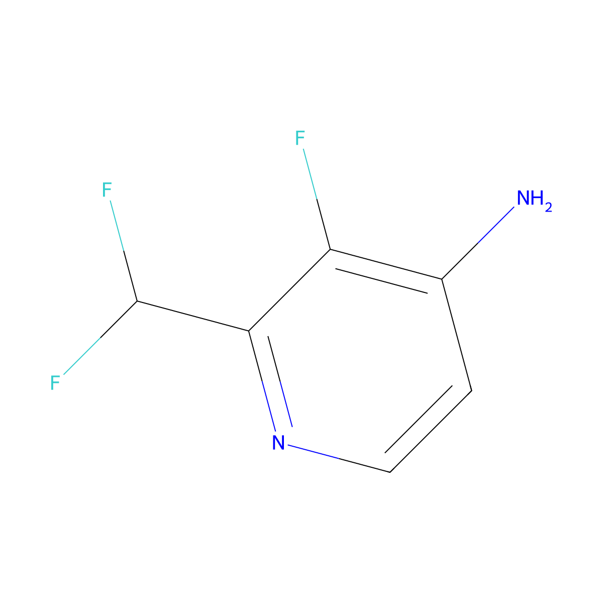 2-(Difluoromethyl)-3-fluoropyridin-4-amine molecular structure, CAS 1803125-73-6