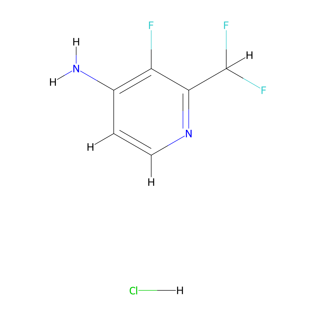 2-(Difluoromethyl)-3-fluoropyridin-4-amine hydrochloride molecular structure, CAS 1803125-74-7