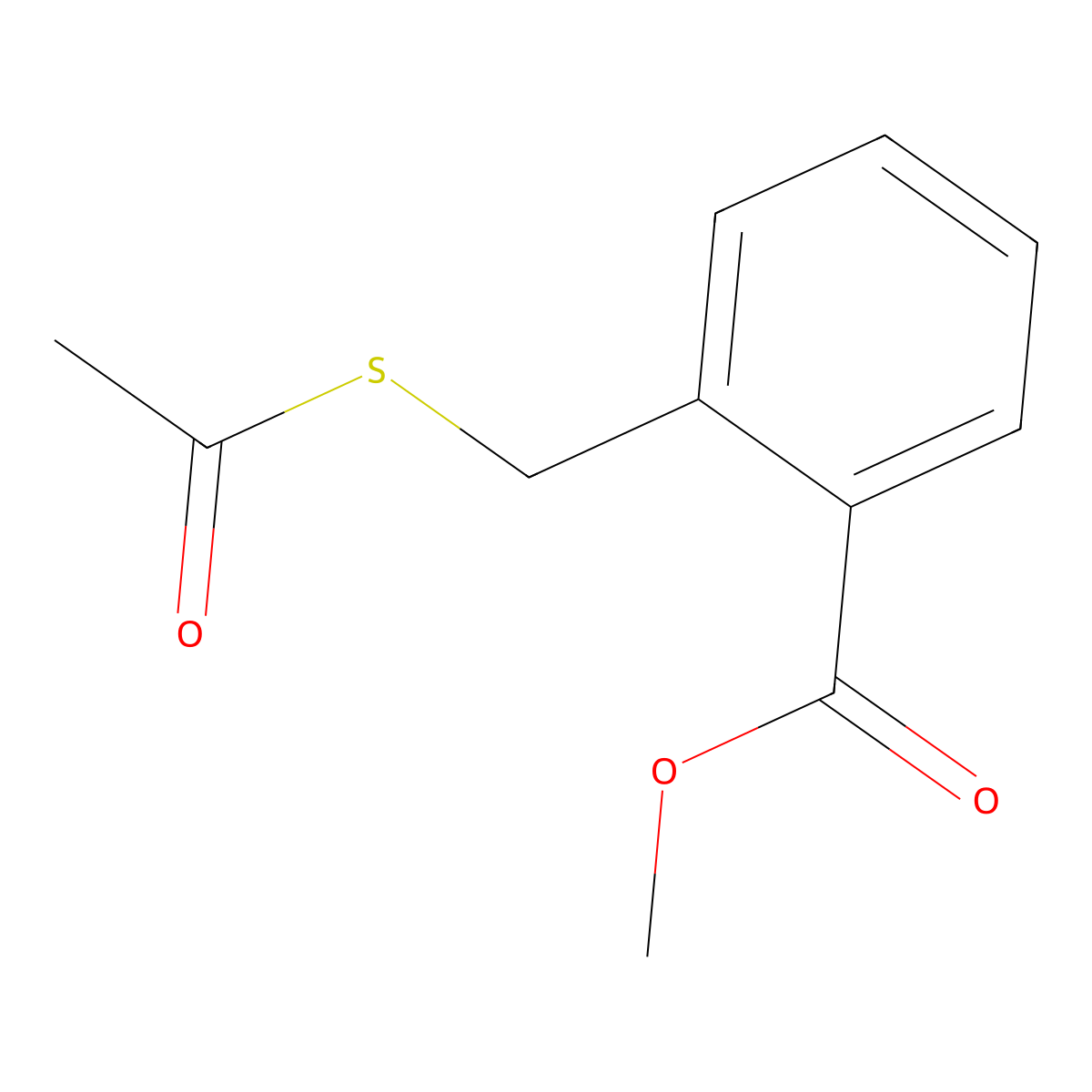 Methyl 2-[(acetylsulfanyl)methyl]benzoate molecular structure, CAS 180313-01-3