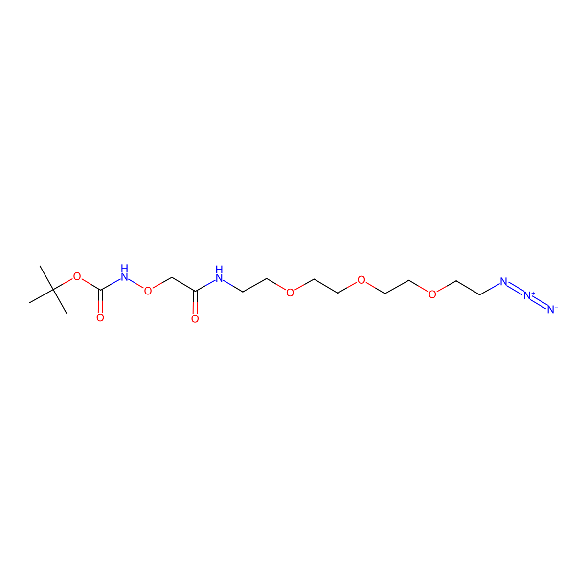 Boc-Aminooxyacetamide-PEG3-azide molecular structure, CAS 1803191-52-7