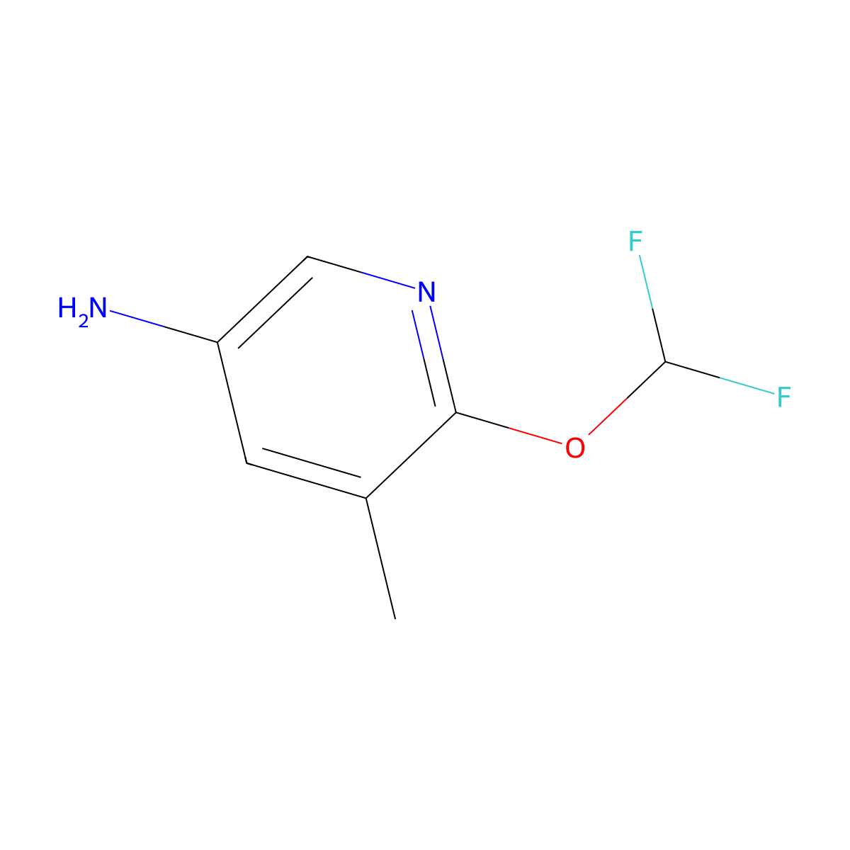 6-(Difluoromethoxy)-5-methylpyridin-3-amine molecular structure, CAS 1803198-99-3
