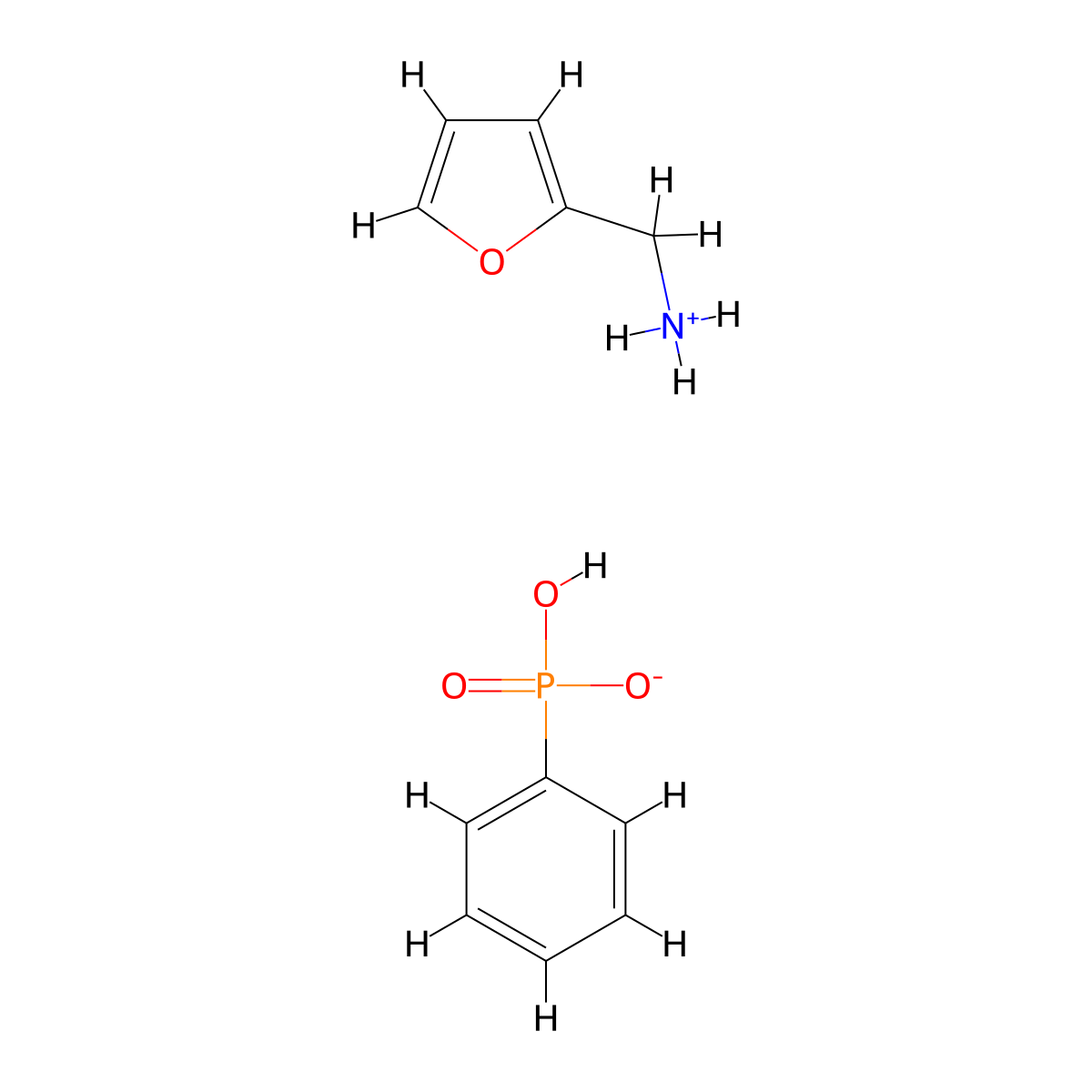 furfurylamine, phenylphosphite (salt) molecular structure, CAS 18032-70-7