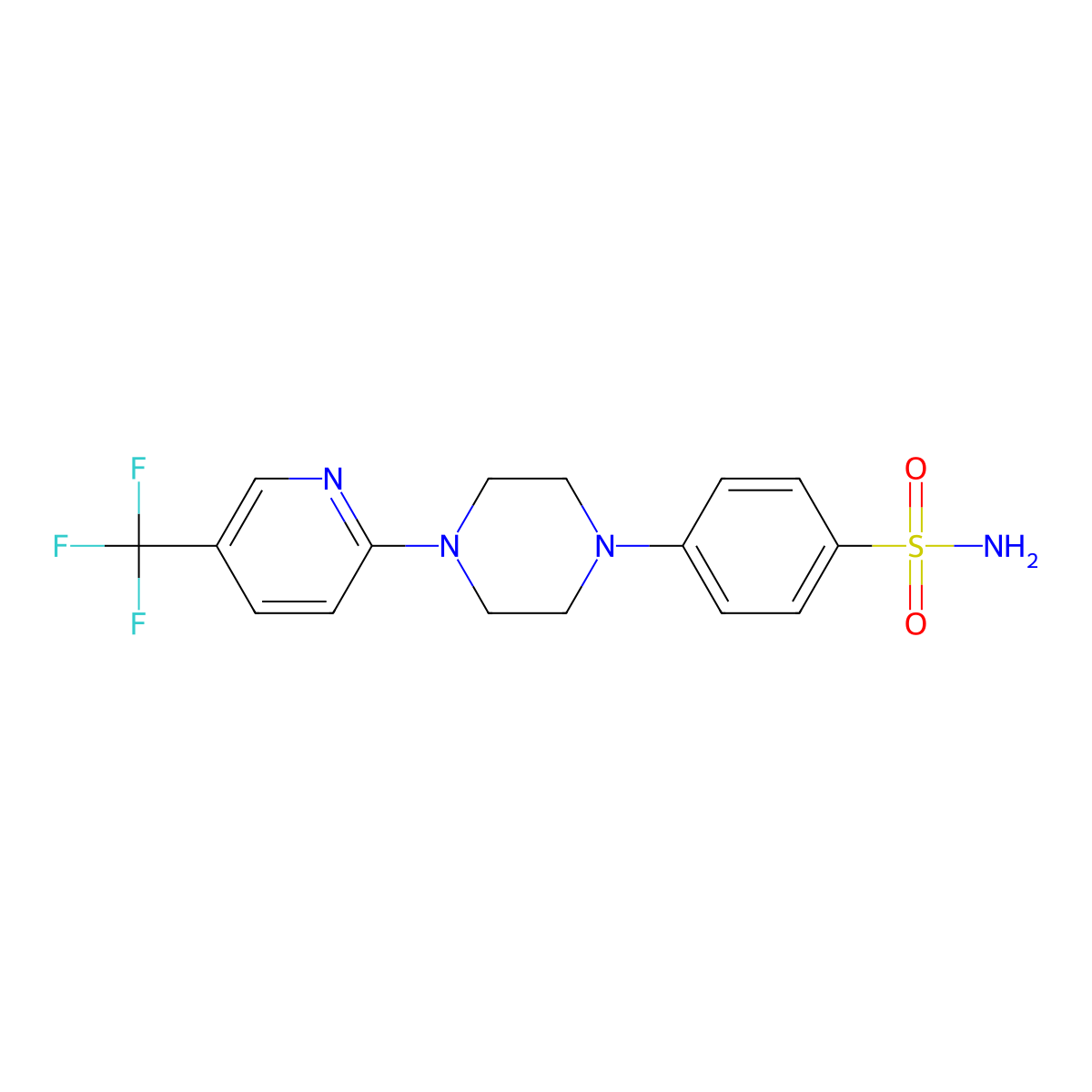 4-{4-[5-(Trifluoromethyl)pyridin-2-yl]piperazin-1-yl}benzene-1-sulfonamide molecular structure, CAS 1803202-06-3