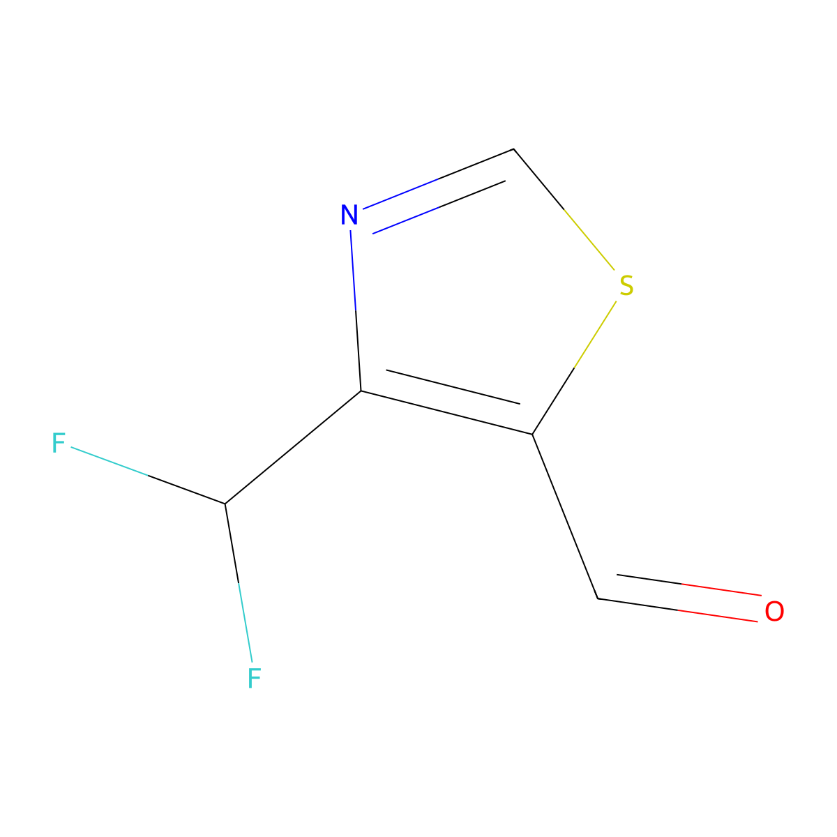 4-(Difluoromethyl)thiazole-5-carbaldehyde molecular structure, CAS 1803203-56-6