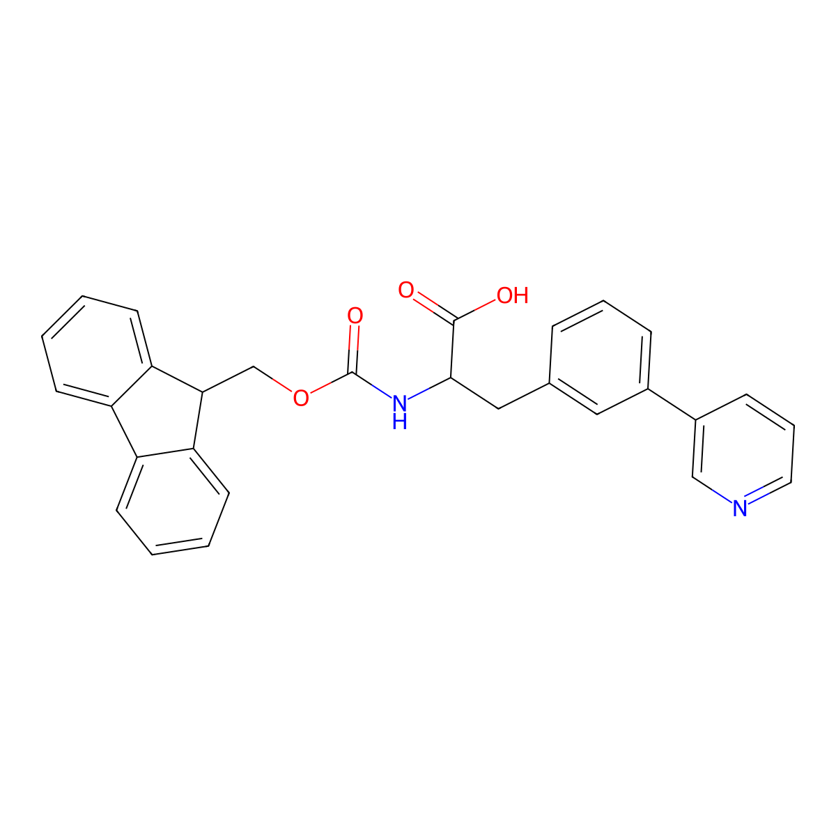 N-Fmoc-3-(3-pyridinyl)-L-phenylalanine molecular structure, CAS 1803241-06-6