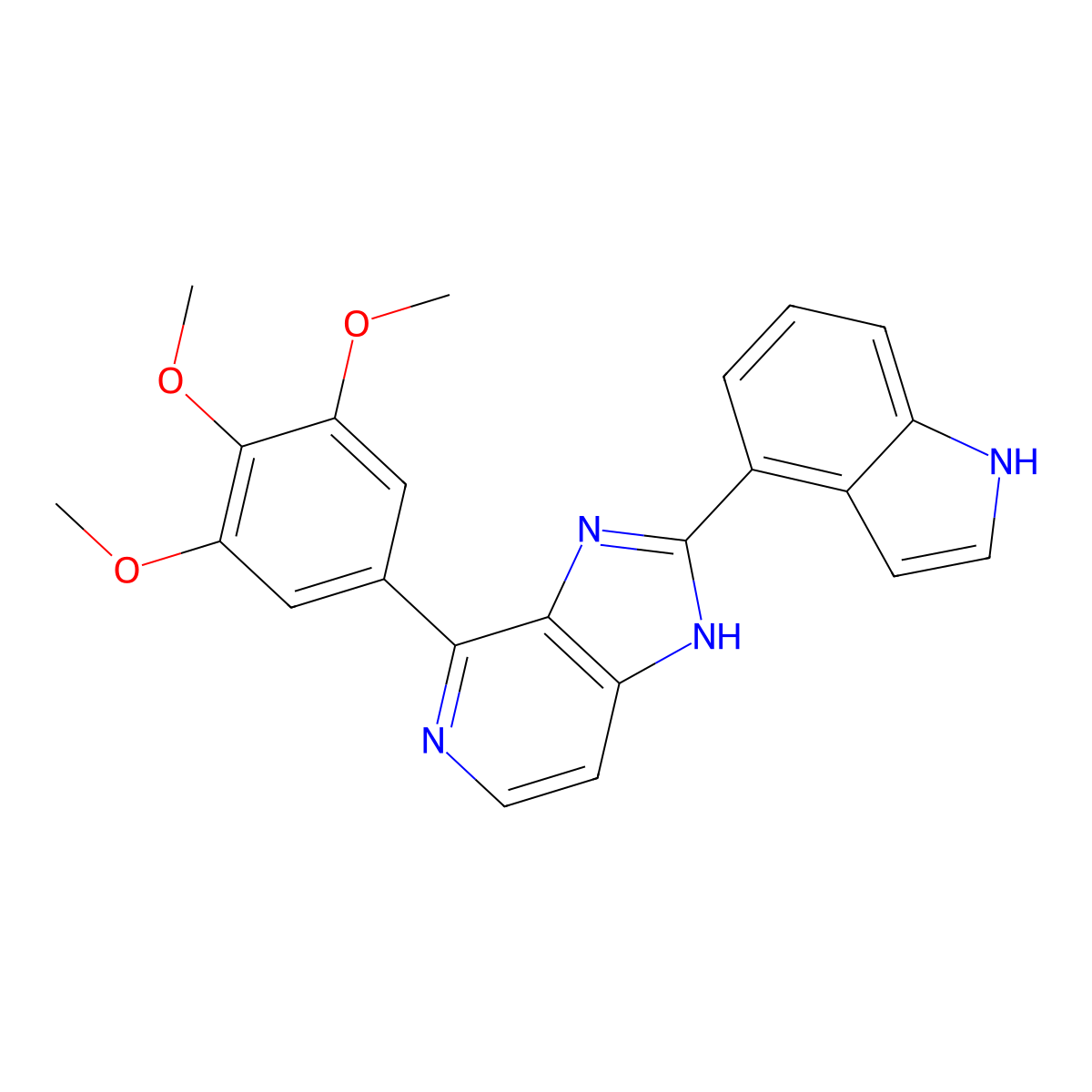 2-(1H-indol-4-yl)-4-(3,4,5-trimethoxyphenyl)-1H-imidazo[4,5-c]pyridine molecular structure, CAS 1803242-21-8