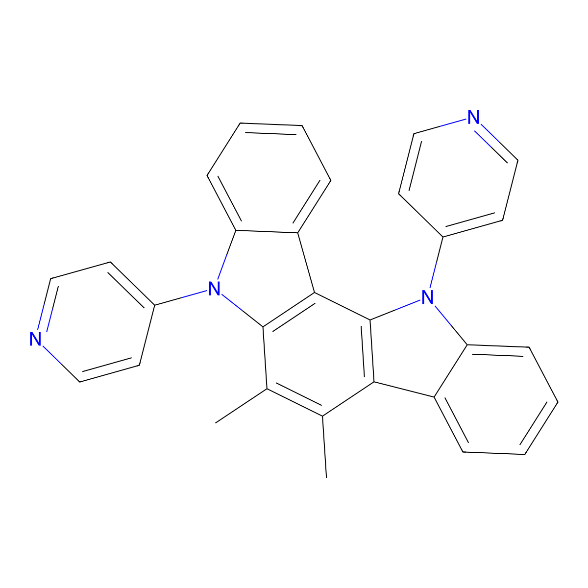 6,7-Dimethyl-5,12-di(pyridin-4-yl)-5,12-dihydroindolo[3,2-a]carbazole molecular structure, CAS 1803246-66-3