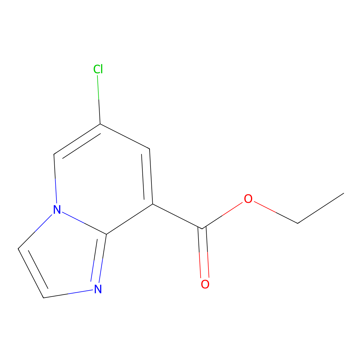 Ethyl 6-chloroimidazo[1,2-a]pyridine-8-carboxylate molecular structure, CAS 1803247-42-8