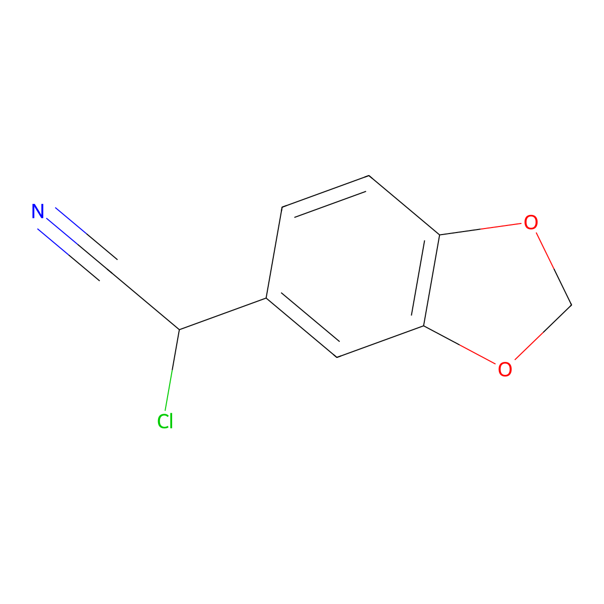 2-(Benzo[d][1,3]dioxol-5-yl)-2-chloroacetonitrile molecular structure, CAS 180330-90-9