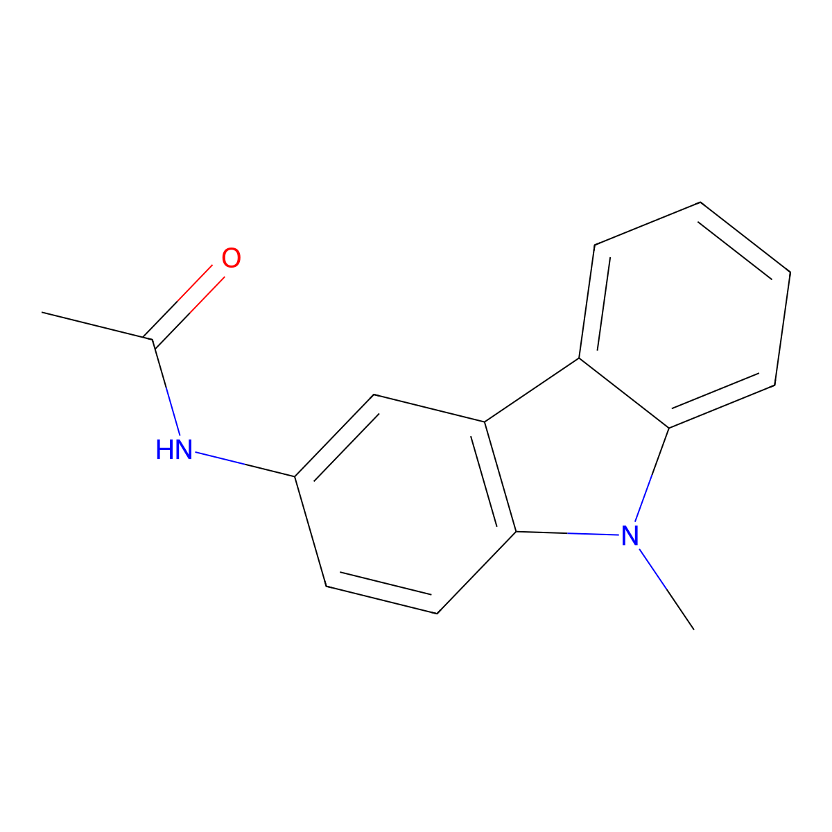 N-(9-methyl-9H-carbazol-3-yl)acetamide molecular structure, CAS 180331-84-4
