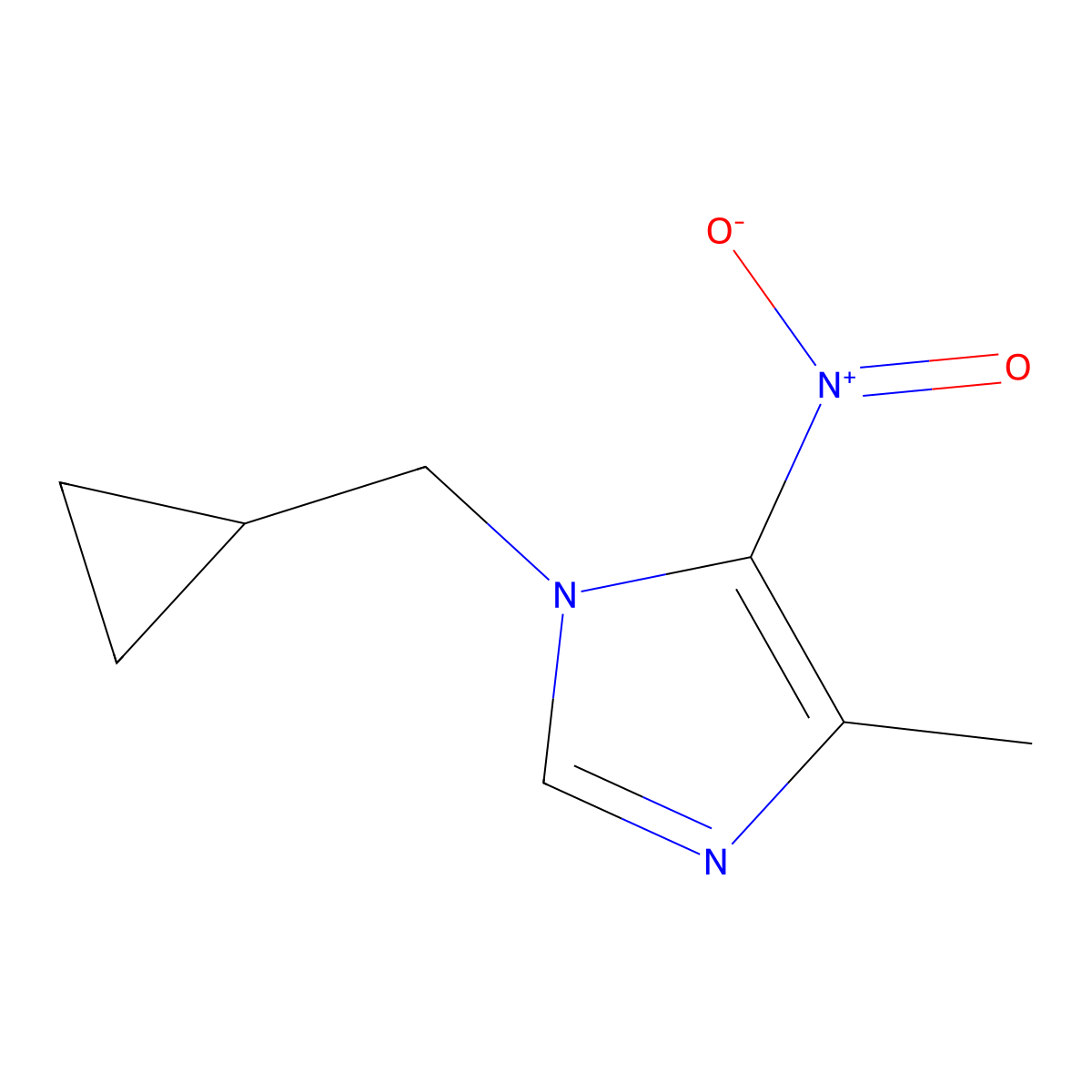 1-(Cyclopropylmethyl)-4-methyl-5-nitro-1H-imidazole molecular structure, CAS 1803320-52-6