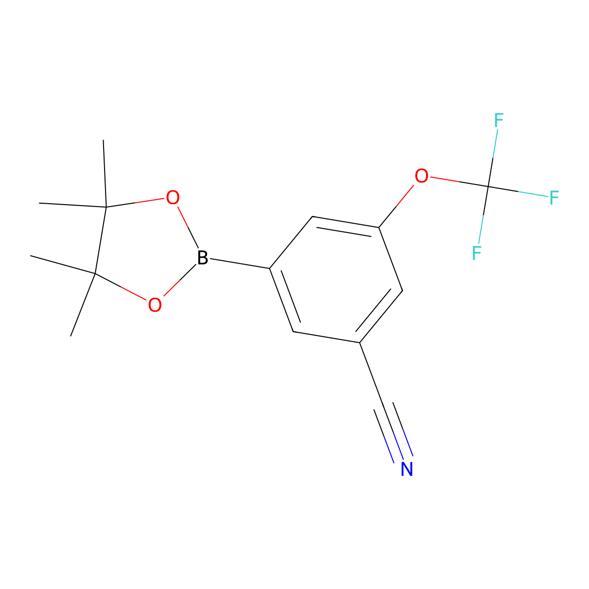 3-(4,4,5,5-Tetramethyl-1,3,2-dioxaborolan-2-yl)-5-(trifluoromethoxy)benzonitrile molecular structure, CAS 1803321-00-7