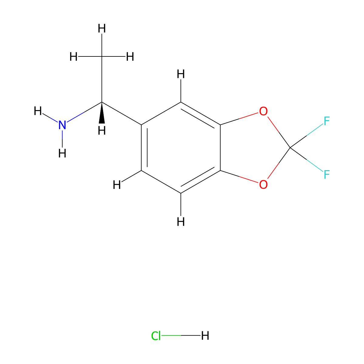 (R)-1-(2,2-difluorobenzo[d][1,3]dioxol-5-yl)ethan-1-amine hydrochloride molecular structure, CAS 1803330-28-0