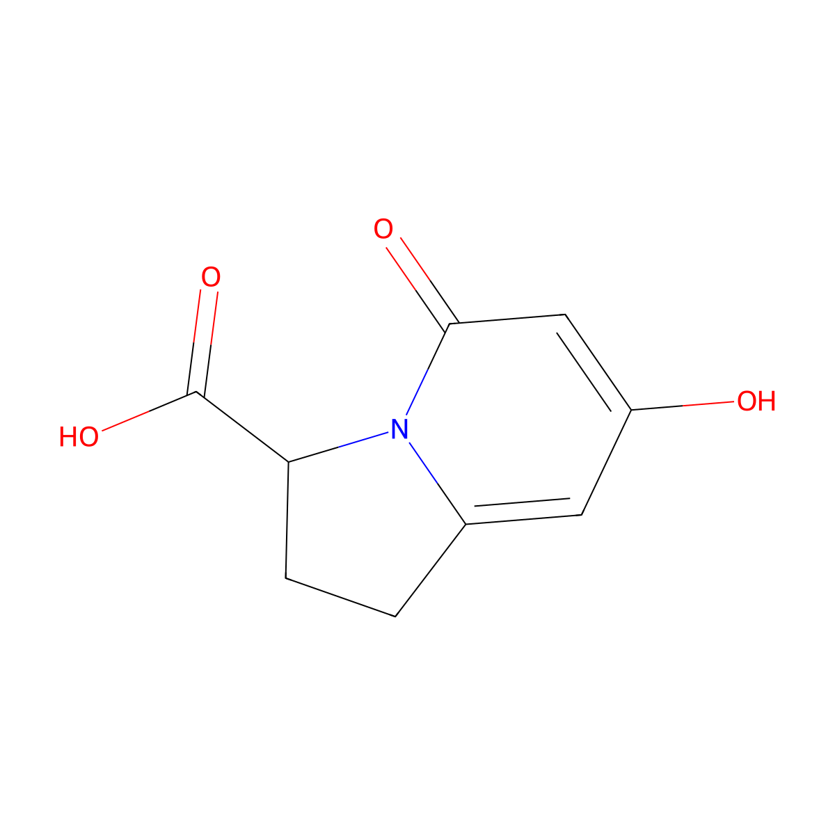 7-Hydroxy-5-oxo-1,2,3,5-tetrahydroindolizine-3-carboxylic acid molecular structure, CAS 1803347-47-8