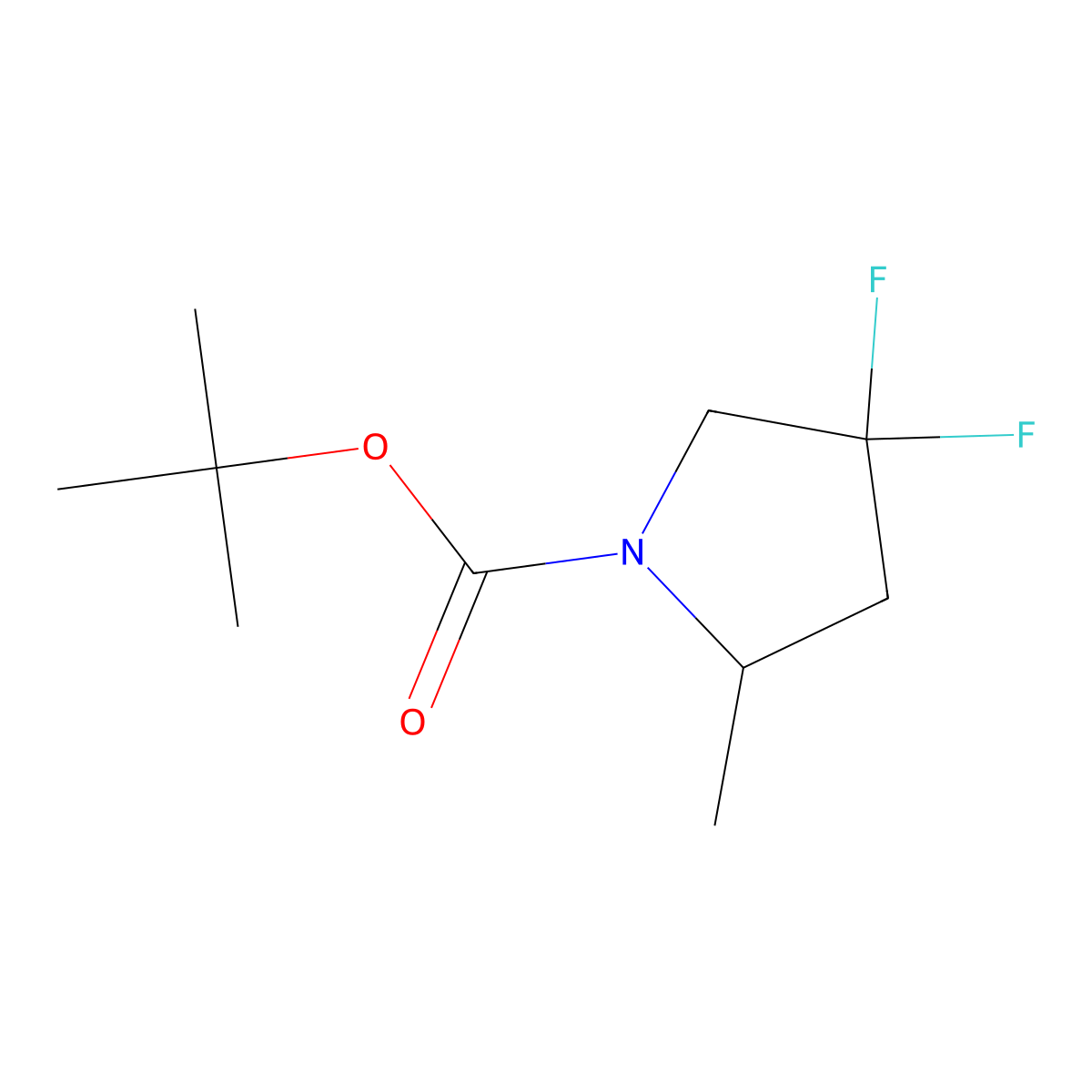 tert-butyl (2S)-4,4-difluoro-2-methylpyrrolidine-1-carboxylate molecular structure, CAS 1803351-23-6