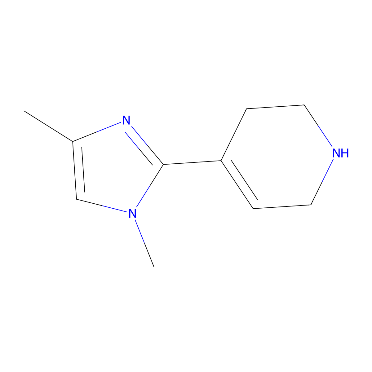 4-(1,4-Dimethylimidazol-2-yl)-1,2,3,6-tetrahydropyridine molecular structure, CAS 1803352-15-9