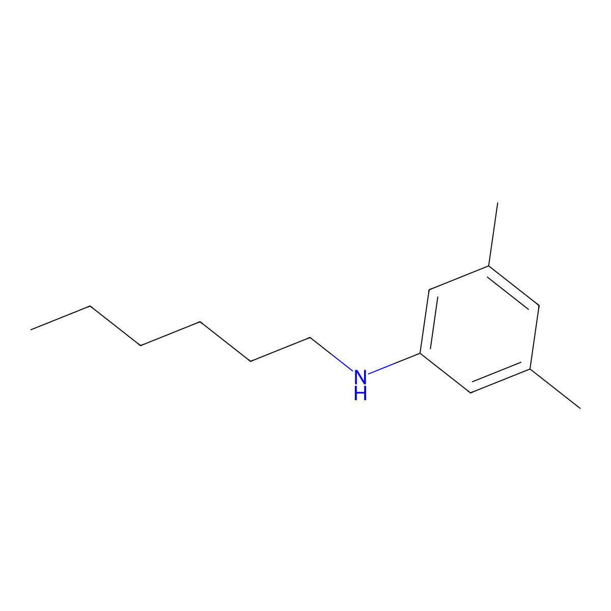 N-Hexyl-3,5-dimethylaniline molecular structure, CAS 180336-47-4