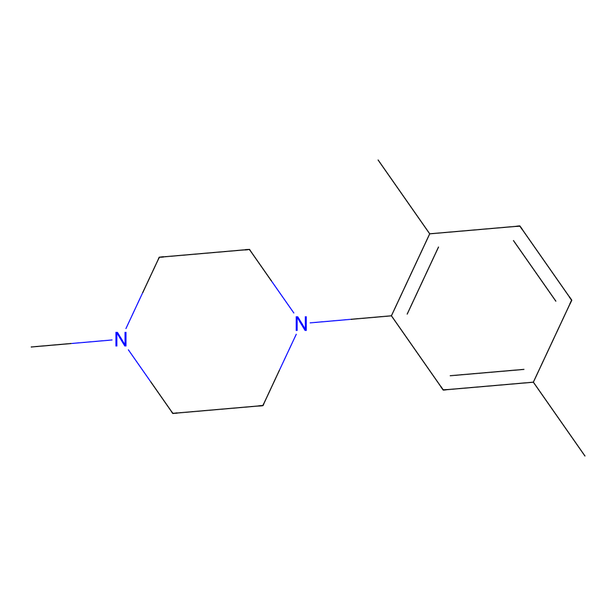 1-(2,5-Dimethylphenyl)-4-methylpiperazine molecular structure, CAS 180336-55-4