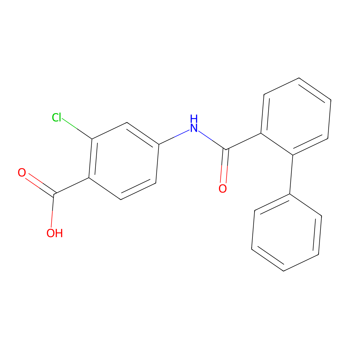 2-Chloro-4-[(2-phenylbenzene)amido]benzoic acid molecular structure, CAS 180340-01-6