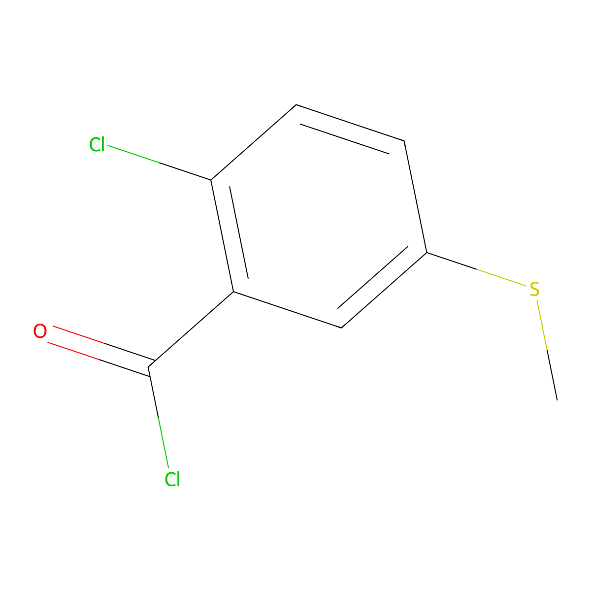 2-Chloro-5-(methylthio)benzoyl chloride molecular structure, CAS 180340-65-2
