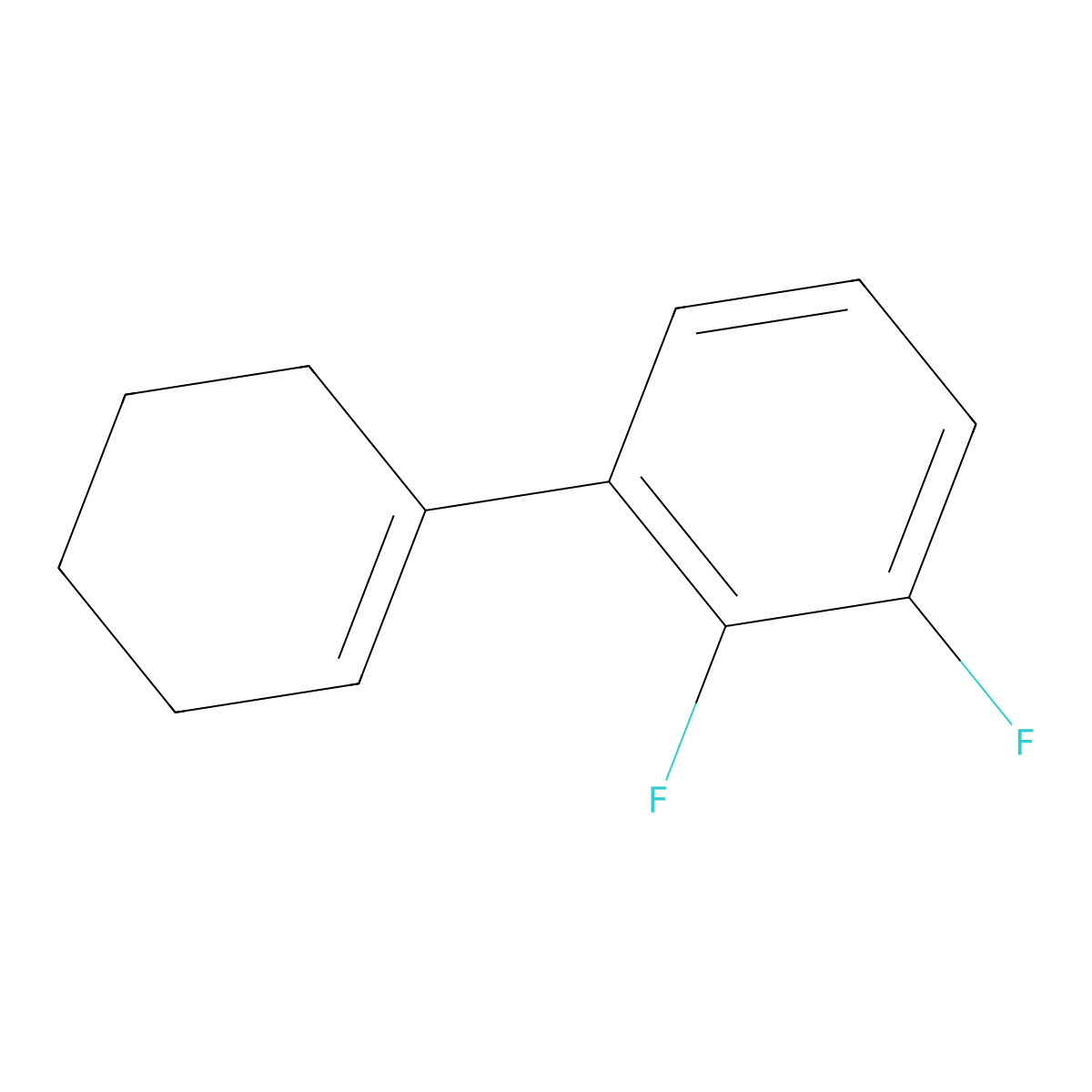 2',3'-Difluoro-2,3,4,5-tetrahydro-1,1'-biphenyl molecular structure, CAS 180341-13-3