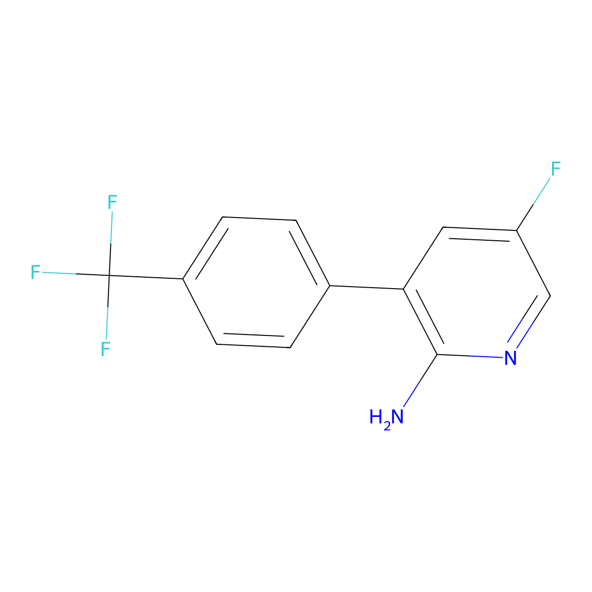 5-Fluoro-3-(4-(trifluoromethyl)phenyl)pyridin-2-amine molecular structure, CAS 1803431-30-2