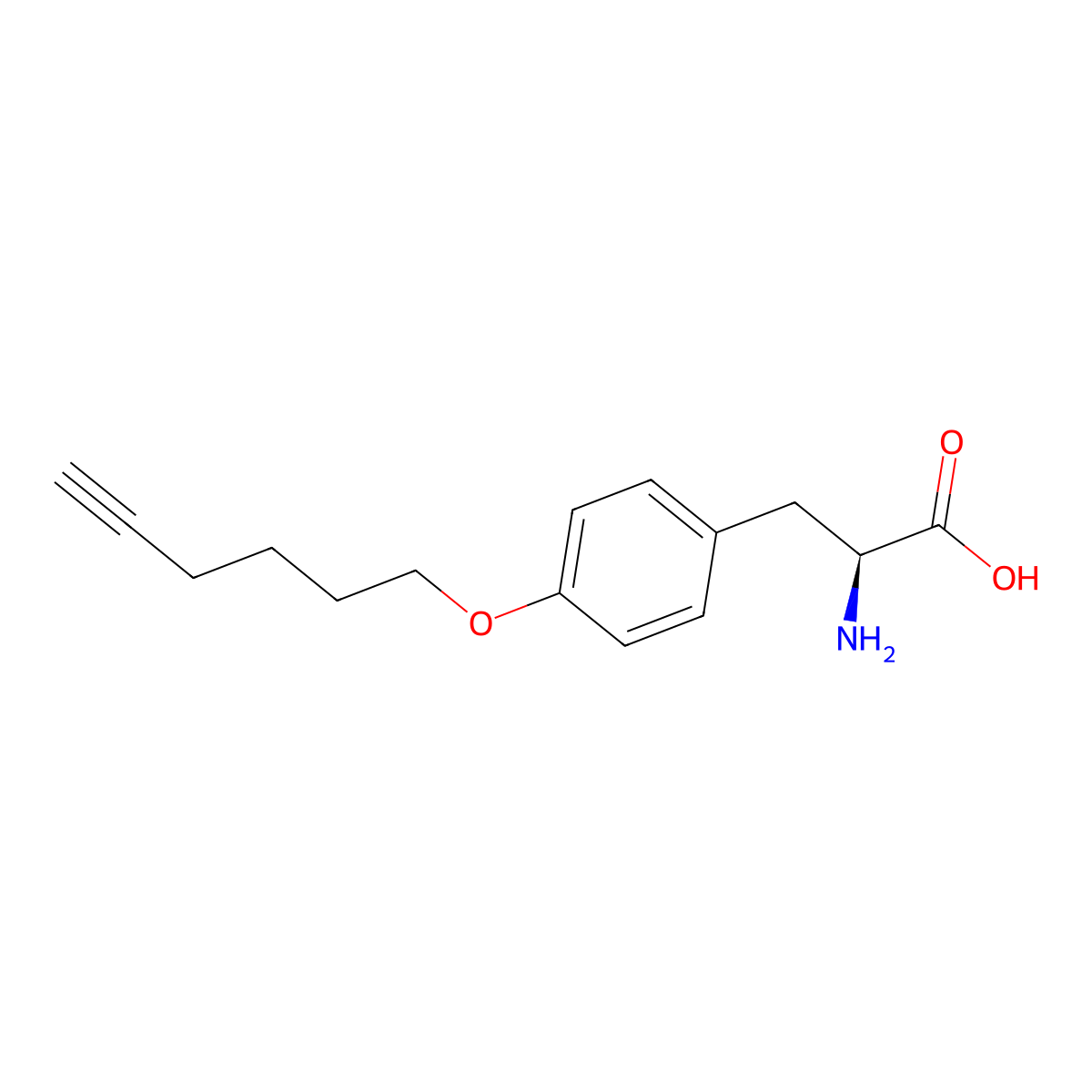 (S)-2-Amino-3-(4-(hex-5-YN-1-yloxy)phenyl)propanoic acid molecular structure, CAS 1803461-80-4