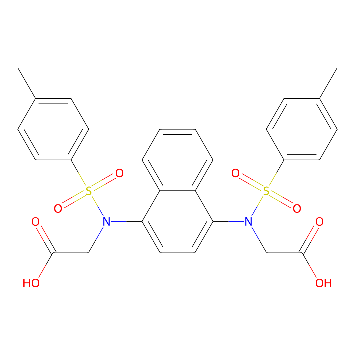 2,2'-(Naphthalene-1,4-diylbis(tosylazanediyl))diacetic acid molecular structure, CAS 1803551-17-8