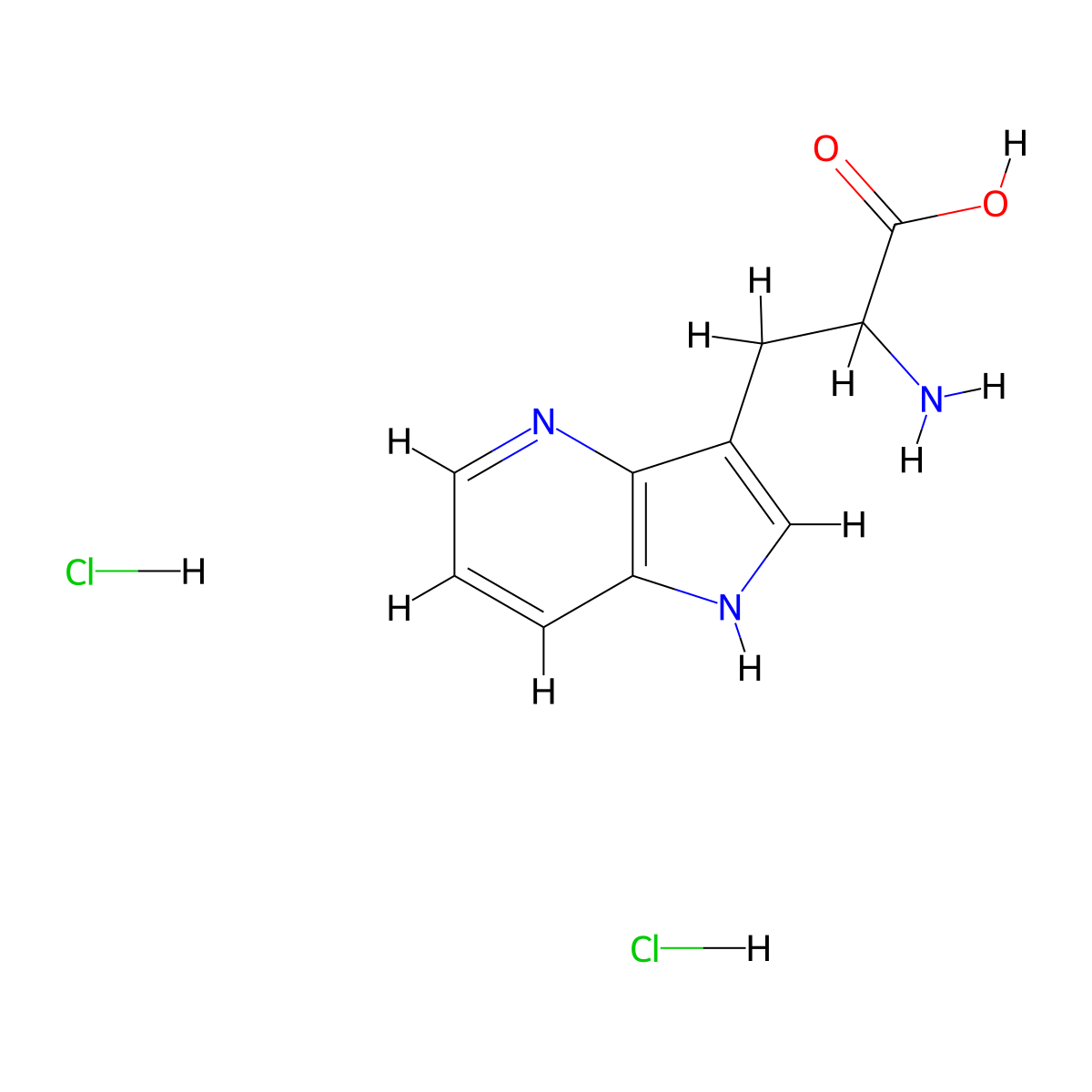 2-amino-3-{1H-pyrrolo[3,2-b]pyridin-3-yl}propanoic acid dihydrochloride molecular structure, CAS 1803560-72-6