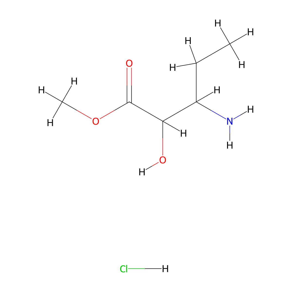 Methyl 3-amino-2-hydroxypentanoate hydrochloride molecular structure, CAS 1803560-73-7
