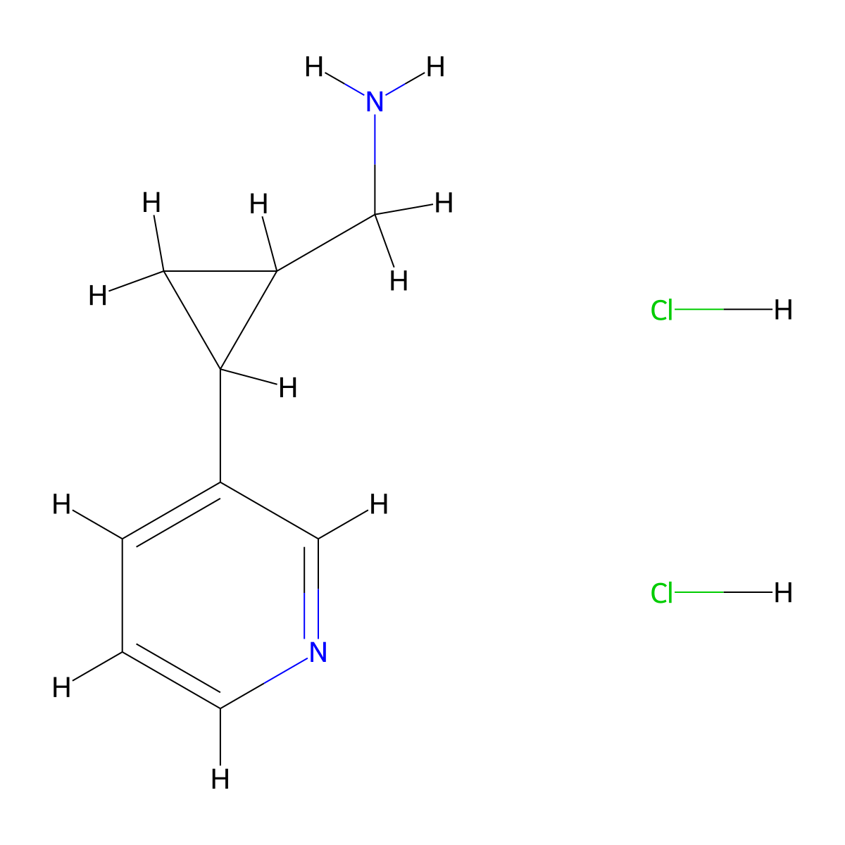 [2-(Pyridin-3-yl)cyclopropyl]methanamine dihydrochloride molecular structure, CAS 1803560-75-9