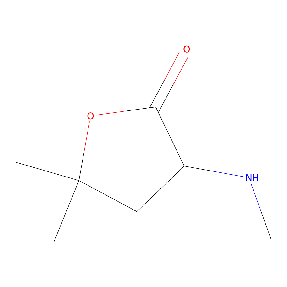 5,5-Dimethyl-3-(methylamino)oxolan-2-one molecular structure, CAS 1803560-83-9
