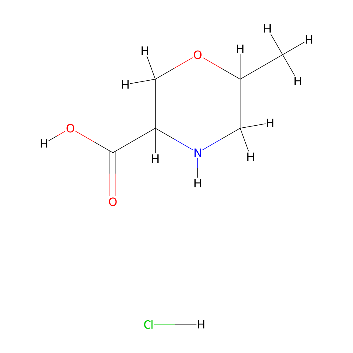 6-Methylmorpholine-3-carboxylic acid hydrochloride molecular structure, CAS 1803560-86-2