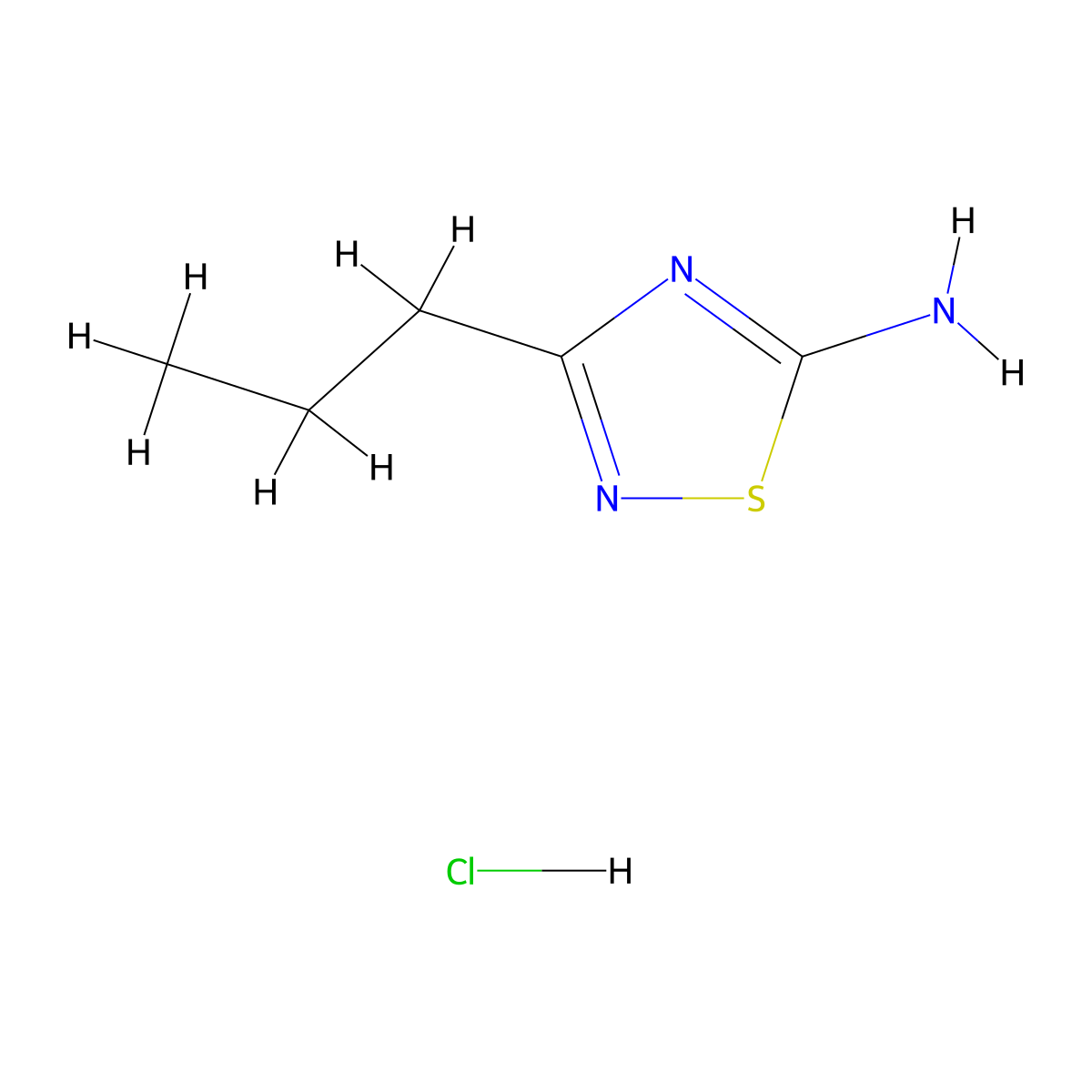 3-Propyl-2,5-dihydro-1,2,4-thiadiazol-5-imine hydrochloride molecular structure, CAS 1803560-88-4