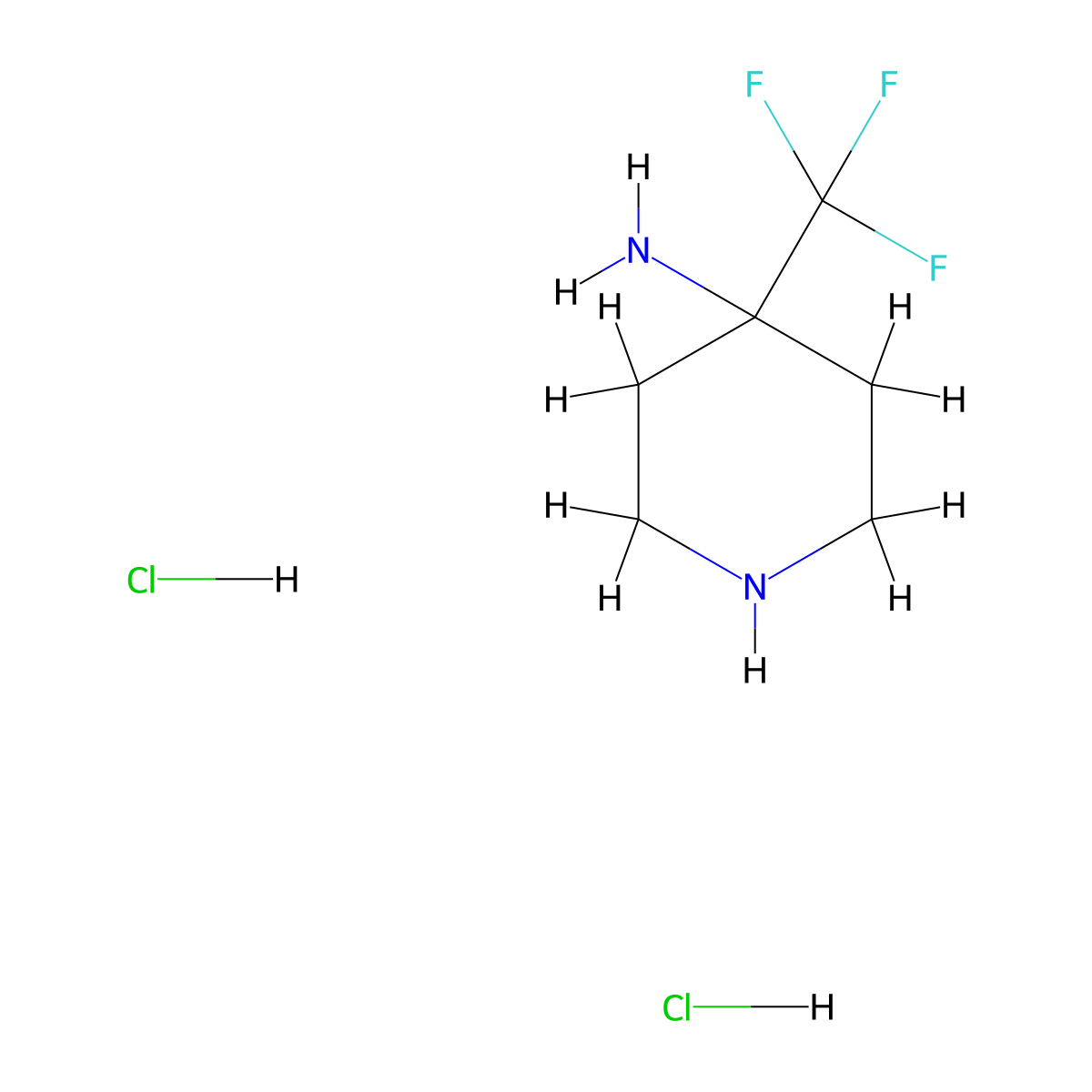 4-(Trifluoromethyl)piperidin-4-amine dihydrochloride molecular structure, CAS 1803560-89-5