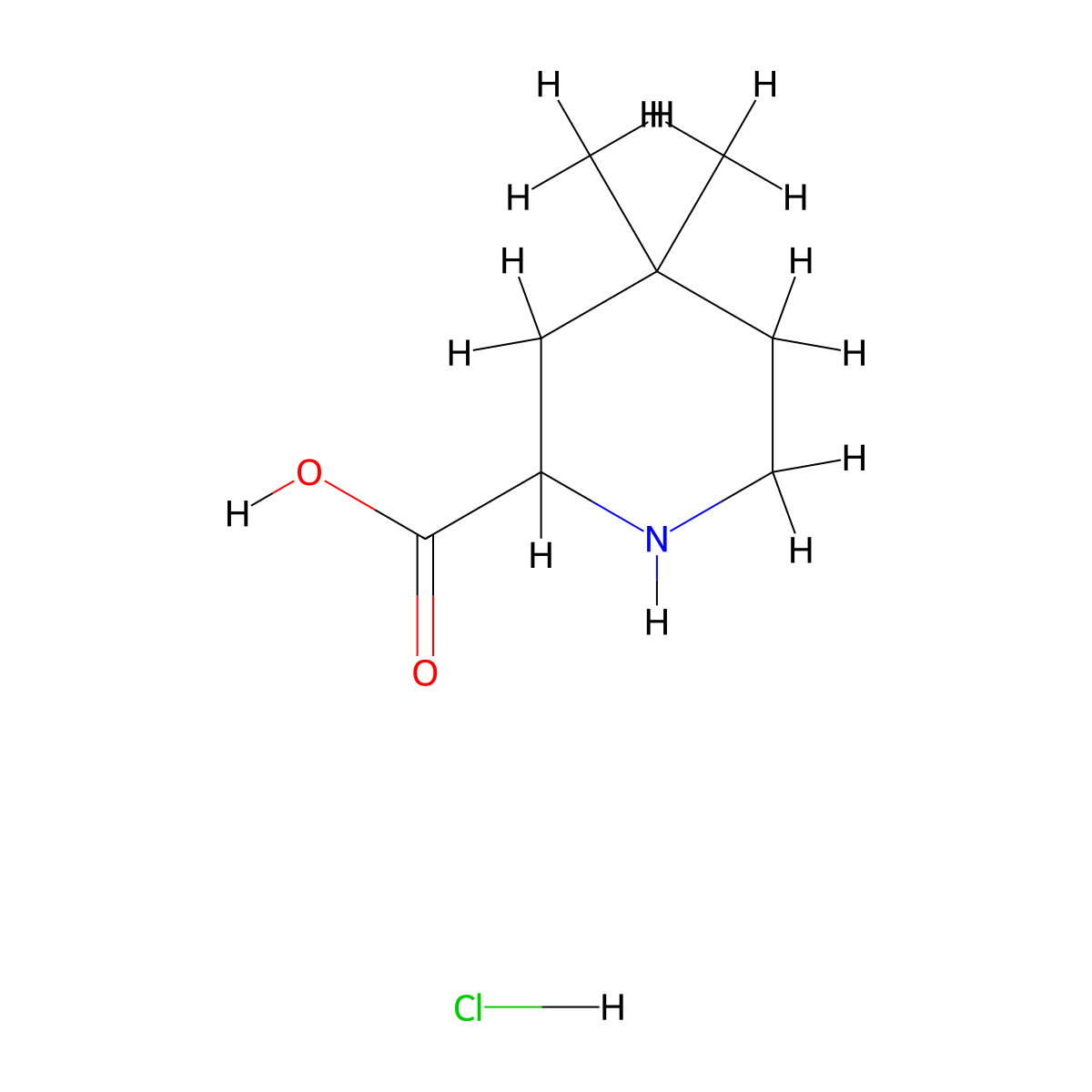 4,4-Dimethylpiperidine-2-carboxylic acid hydrochloride molecular structure, CAS 1803560-90-8