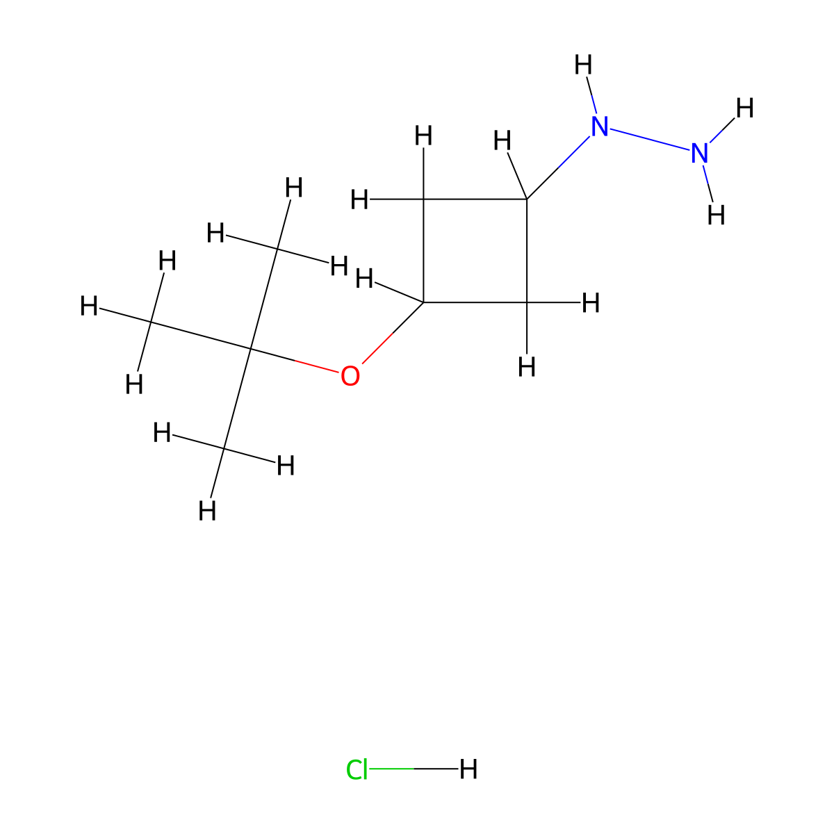 [3-(Tert-butoxy)cyclobutyl]hydrazine hydrochloride molecular structure, CAS 1803560-91-9