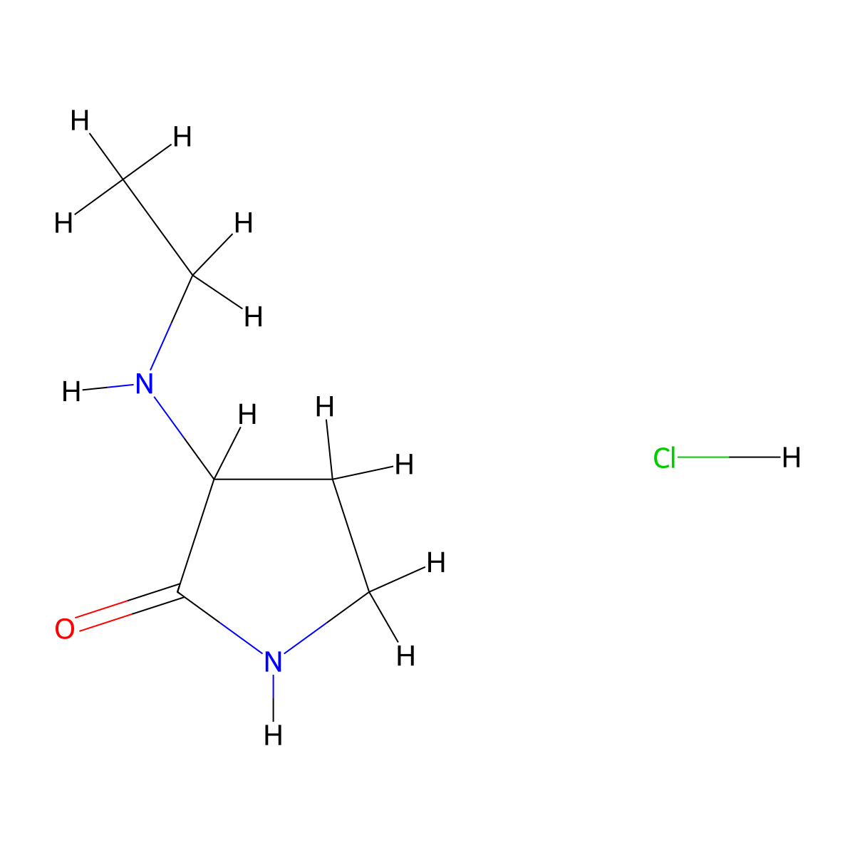 3-(Ethylamino)pyrrolidin-2-one hydrochloride molecular structure, CAS 1803560-96-4