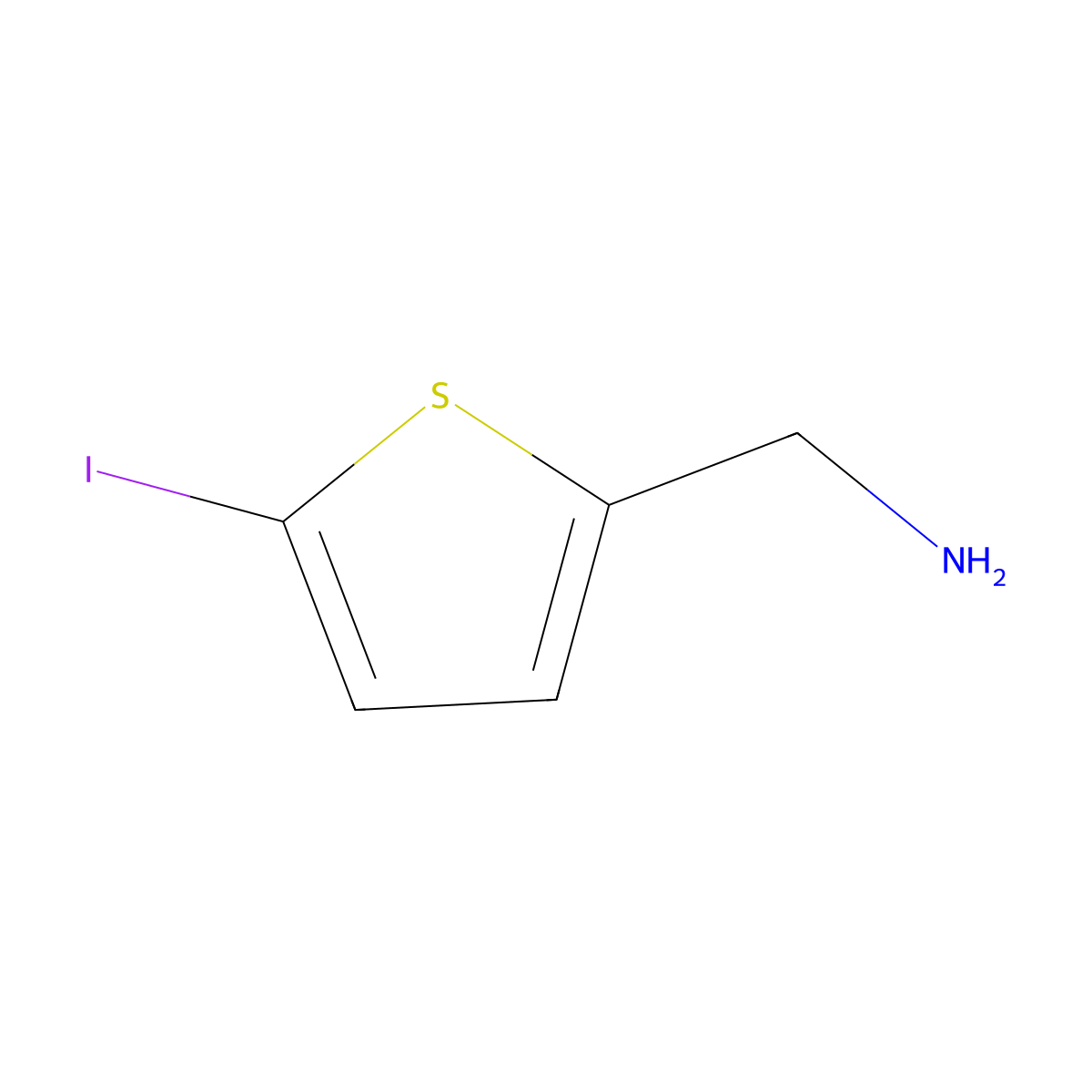 (5-Iodothiophen-2-yl)methanamine molecular structure, CAS 1803561-09-2