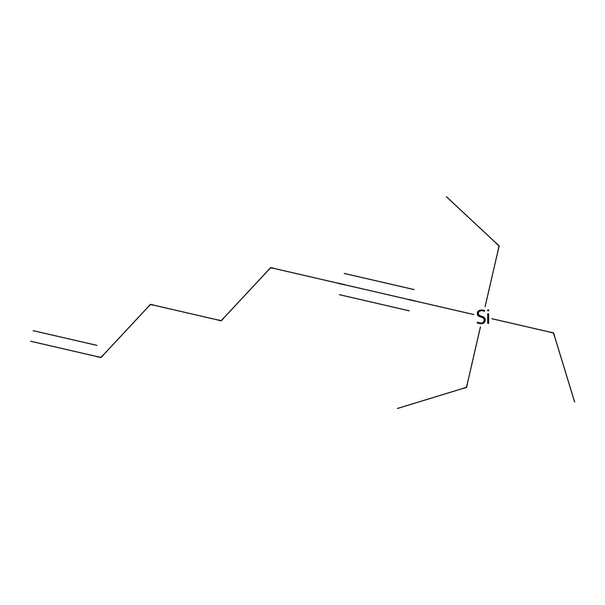 Triethyl(hept-6-en-1-yn-1-yl)silane molecular structure, CAS 1803561-10-5